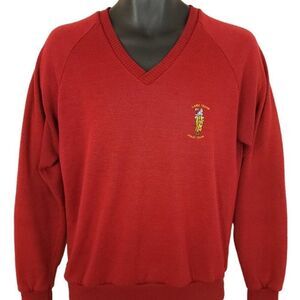 Lake Tahoe Polo Club Sweater Vintage 70s 80s V Neck Made In USA Mens Size Medium